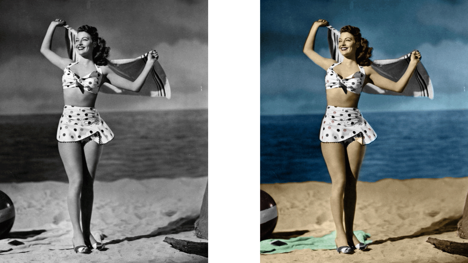 colorisation femme plage